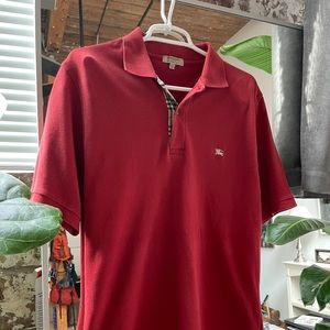Red Burberry Polo - Medium